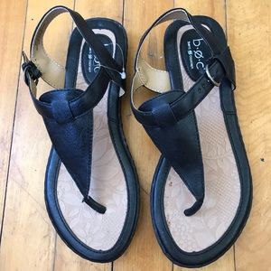 B.O.C. Women’s Black Leather Sandals Size 6